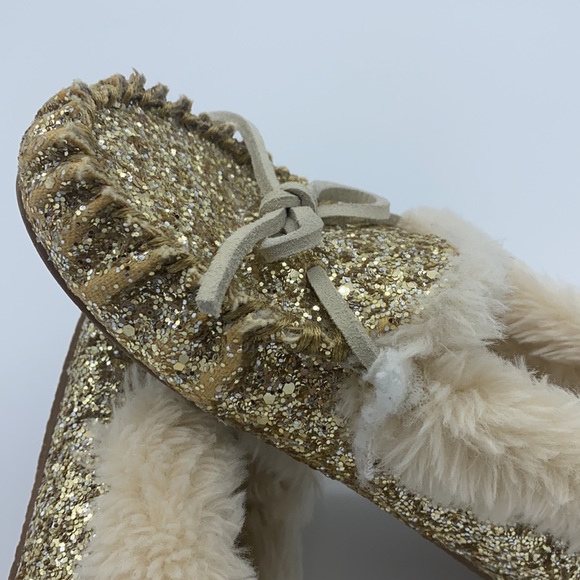 Crewcuts Girls' Glitter-Covered Moccasin Slippers Size K13 - Picture 11 of 12
